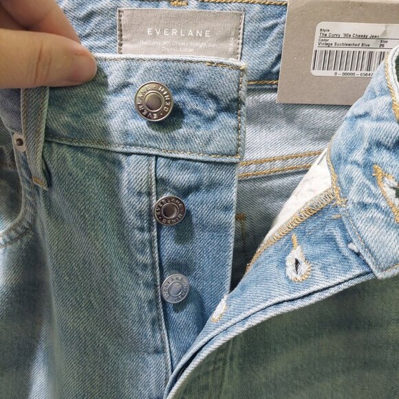 Everlane Women's Curvy 90s Cheeky Straight Jean Vintage Sunbleached Blue Size 26 - Picture 7 of 12
